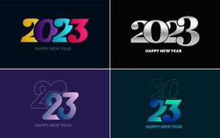 Big Set of 2023 Happy New Year logo text design. 2023 number design template. Collection of 2023 Happy New Year symbols vector