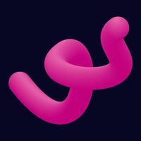 3d abstract colorful twisted liquid shapes. Creative design elements vector