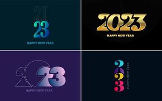 Happy New Year 2023 text design. Cover of business diary for 2023 with wishes. Brochure design template. card. banner vector