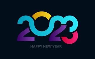 2069 símbolos de feliz año nuevo. nuevo diseño tipográfico del año 2023. Ilustración de logotipo de números 2023 vector