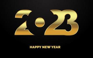 Happy New Year 2023 text design. for Brochure design template. card. banner vector