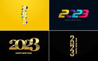 Big Set of 2023 Happy New Year logo text design. 2023 number design template. Collection of 2023 Happy New Year symbols vector