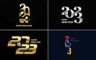 Happy New Year 2023 text design. Cover of business diary for 2023 with wishes. Brochure design template. card. banner vector