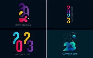 Happy New Year 2023 text design. Cover of business diary for 2023 with wishes. Brochure design template. card. banner vector