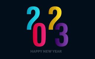 Happy New Year 2023 text design. for Brochure design template. card. banner vector