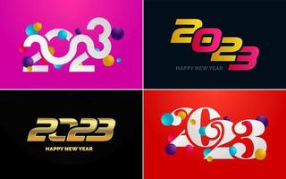 Big set 2023 Happy New Year black logo text design. 20 23 number design template. Collection of symbols of 2023 Happy New Year vector
