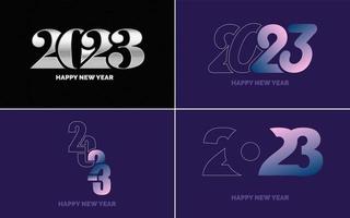 Happy New Year 2023 text design Pack. for Brochure design template. card. banner vector