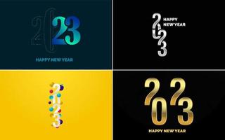 Happy New Year 2023 text design. Cover of business diary for 2023 with wishes. Brochure design template. card. banner vector