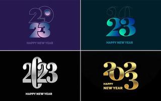 Happy New Year 2023 text design. Cover of business diary for 2023 with wishes. Brochure design template. card. banner vector