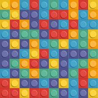 Perfect seamless pattern plastic parts. Bright kids Building brick vector