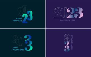 Happy New Year 2023 text design Pack. for Brochure design template. card. banner vector