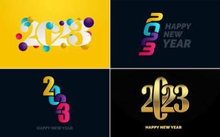 Happy New Year 2023 text design. Cover of business diary for 2023 with wishes. Brochure design template. card. banner vector