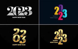 Happy New Year 2023 text design. Cover of business diary for 2023 with wishes. Brochure design template. card. banner vector