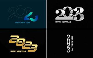 gran conjunto de diseño de texto del logo de feliz año nuevo 2023. Plantilla de diseño de número 2023. colección de símbolos de feliz año nuevo 2023 vector