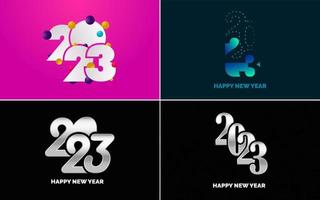 Happy New Year 2023 text design. Cover of business diary for 2023 with wishes. Brochure design template. card. banner vector