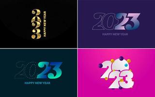 Happy New Year 2023 text design. Cover of business diary for 2023 with wishes. Brochure design template. card. banner vector