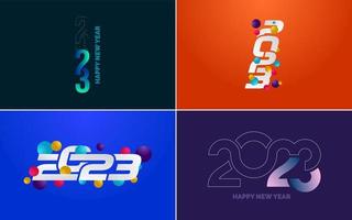 Happy New Year 2023 text design. Cover of business diary for 2023 with wishes. Brochure design template. card. banner vector