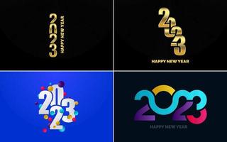 Big Set of 2023 Happy New Year logo text design. 2023 number design template. Collection of 2023 Happy New Year symbols vector