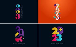 Happy New Year 2023 text design. Cover of business diary for 2023 with wishes. Brochure design template. card. banner vector