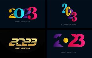 Happy New Year 2023 text design. Cover of business diary for 2023 with wishes. Brochure design template. card. banner vector