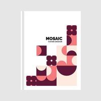 diseño de portada de libro de mosaico geométrico colorido. ilustración vectorial vector