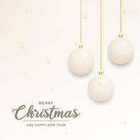 decoración navideña festiva bolas de navidad blancas y doradas para el sitio web. redes sociales. blog o tu canal de videos vector