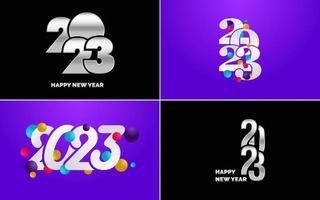 gran conjunto de diseño de texto del logo de feliz año nuevo 2023. Plantilla de diseño de número 2023. colección de símbolos de feliz año nuevo 2023 vector