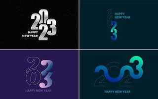 Happy New Year 2023 text design. Cover of business diary for 2023 with wishes. Brochure design template. card. banner vector