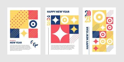 Diseño de folleto tríptico 2023. feliz año nuevo plantilla vector