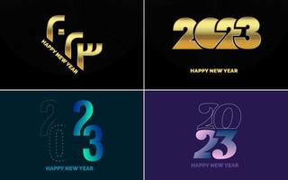 Big set 2023 Happy New Year black logo text design. 20 23 number design template. Collection of symbols of 2023 Happy New Year vector