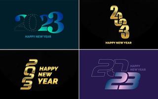 Happy New Year 2023 text design. Cover of business diary for 2023 with wishes. Brochure design template. card. banner vector