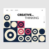 Creative Thinking Mosaic Website banner Template vector