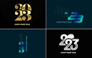 Happy New Year 2023 text design. Cover of business diary for 2023 with wishes. Brochure design template. card. banner vector