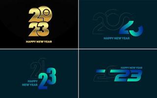 Big Set of 2023 Happy New Year logo text design. 2023 number design template. Collection of 2023 Happy New Year symbols vector