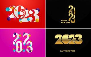 Happy New Year 2023 text design Pack. for Brochure design template. card. banner vector