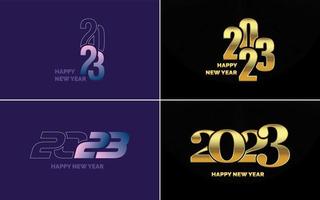 Happy New Year 2023 text design. Cover of business diary for 2023 with wishes. Brochure design template. card. banner vector