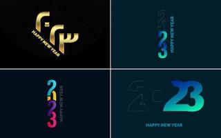 Happy New Year 2023 text design. Cover of business diary for 2023 with wishes. Brochure design template. card. banner vector