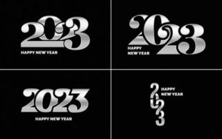 gran conjunto de diseño de texto del logo de feliz año nuevo 2023. Plantilla de diseño de número 2023. colección de símbolos de feliz año nuevo 2023 vector