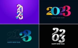 Happy New Year 2023 text design. Cover of business diary for 2023 with wishes. Brochure design template. card. banner vector