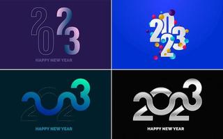 Happy New Year 2023 text design Pack. for Brochure design template. card. banner vector