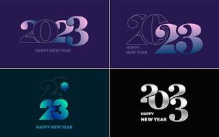 Happy New Year 2023 text design. Cover of business diary for 2023 with wishes. Brochure design template. card. banner vector