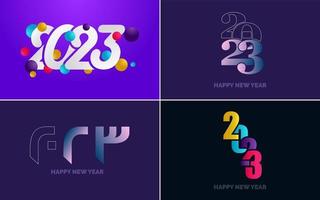 Happy New Year 2023 text design. Cover of business diary for 2023 with wishes. Brochure design template. card. banner vector