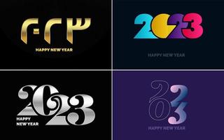 Big Set of 2023 Happy New Year logo text design. 2023 number design template. Collection of 2023 Happy New Year symbols vector