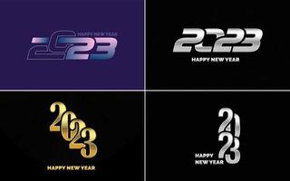 Happy New Year 2023 text design Pack. for Brochure design template. card. banner vector