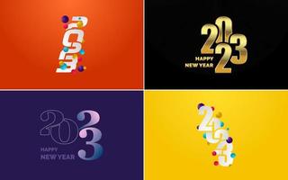 Happy New Year 2023 text design. Cover of business diary for 2023 with wishes. Brochure design template. card. banner vector