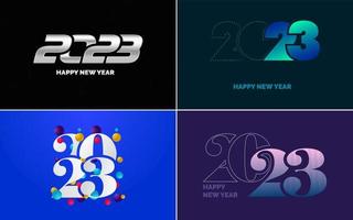 Happy New Year 2023 text design. Cover of business diary for 2023 with wishes. Brochure design template. card. banner vector