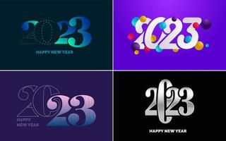 Big Set of 2023 Happy New Year logo text design. 2023 number design template. Collection of 2023 Happy New Year symbols vector