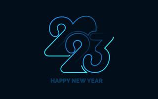 Happy New Year 2023 text design. for Brochure design template. card. banner vector