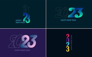 Happy New Year 2023 text design. Cover of business diary for 2023 with wishes. Brochure design template. card. banner vector