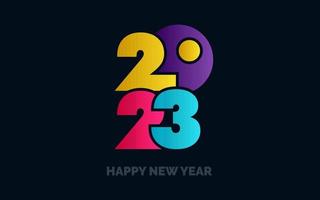 Happy New Year 2023 text design. for Brochure design template. card. banner vector